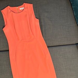 Calvin Klein Vibrant Coral Midi Dress